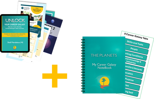 Recommended: Fillable EBOOK with Career Galaxy Poster AND Physical Notebook bundle