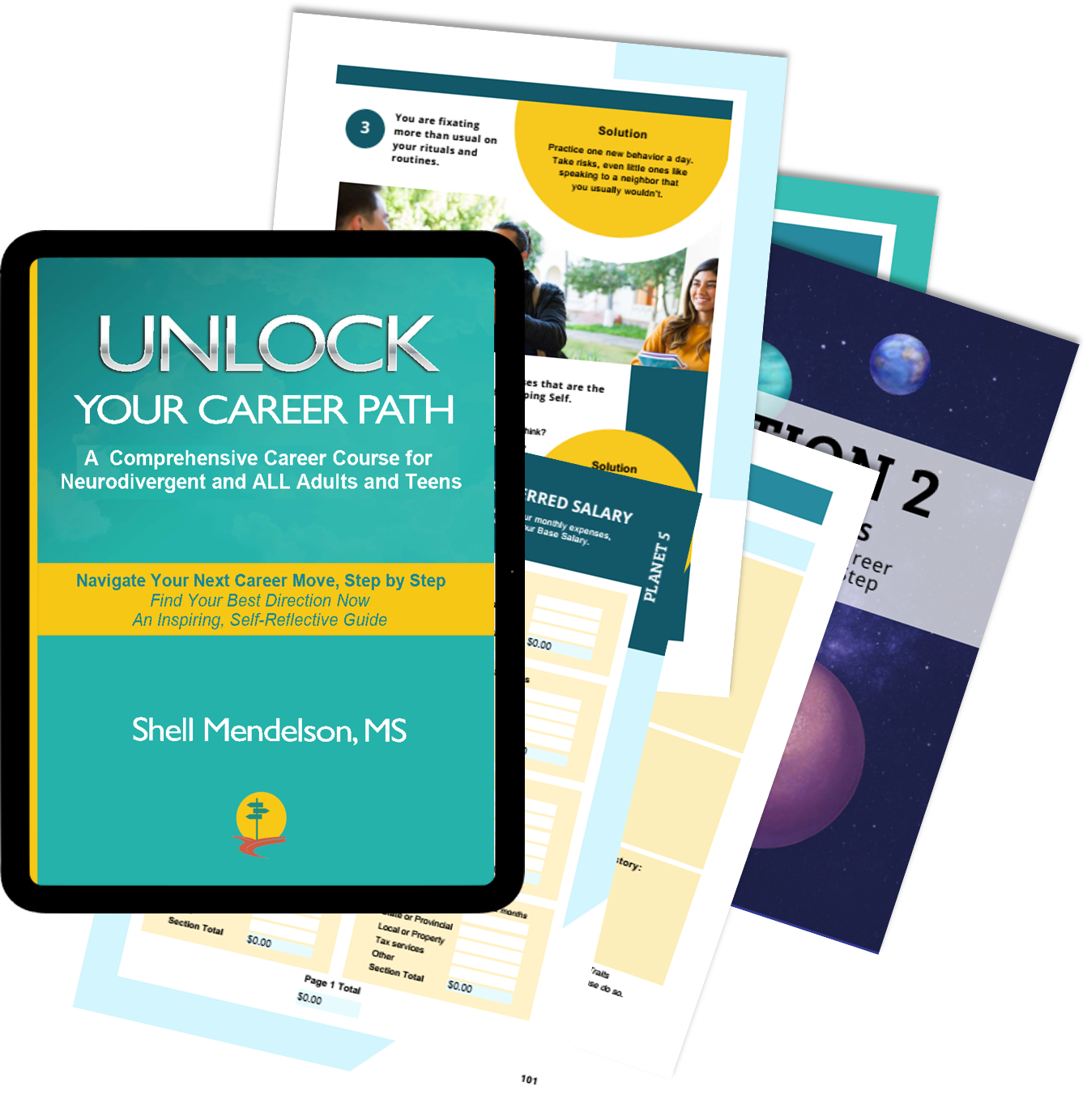 Recommended: Fillable EBOOK with Career Galaxy Poster AND Physical Notebook bundle