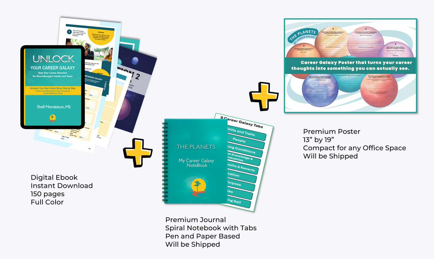Ultimate Career Clarity Bundle – Unlock Your Career Galaxy (Ebook + Physical Notebook + Physical Poster)