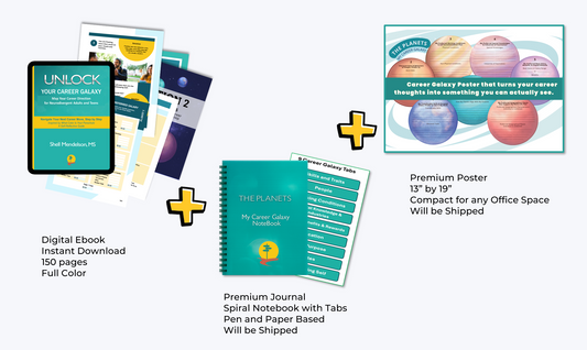 Ultimate Career Clarity Bundle – Unlock Your Career Galaxy (Ebook + Physical Notebook + Physical Poster)