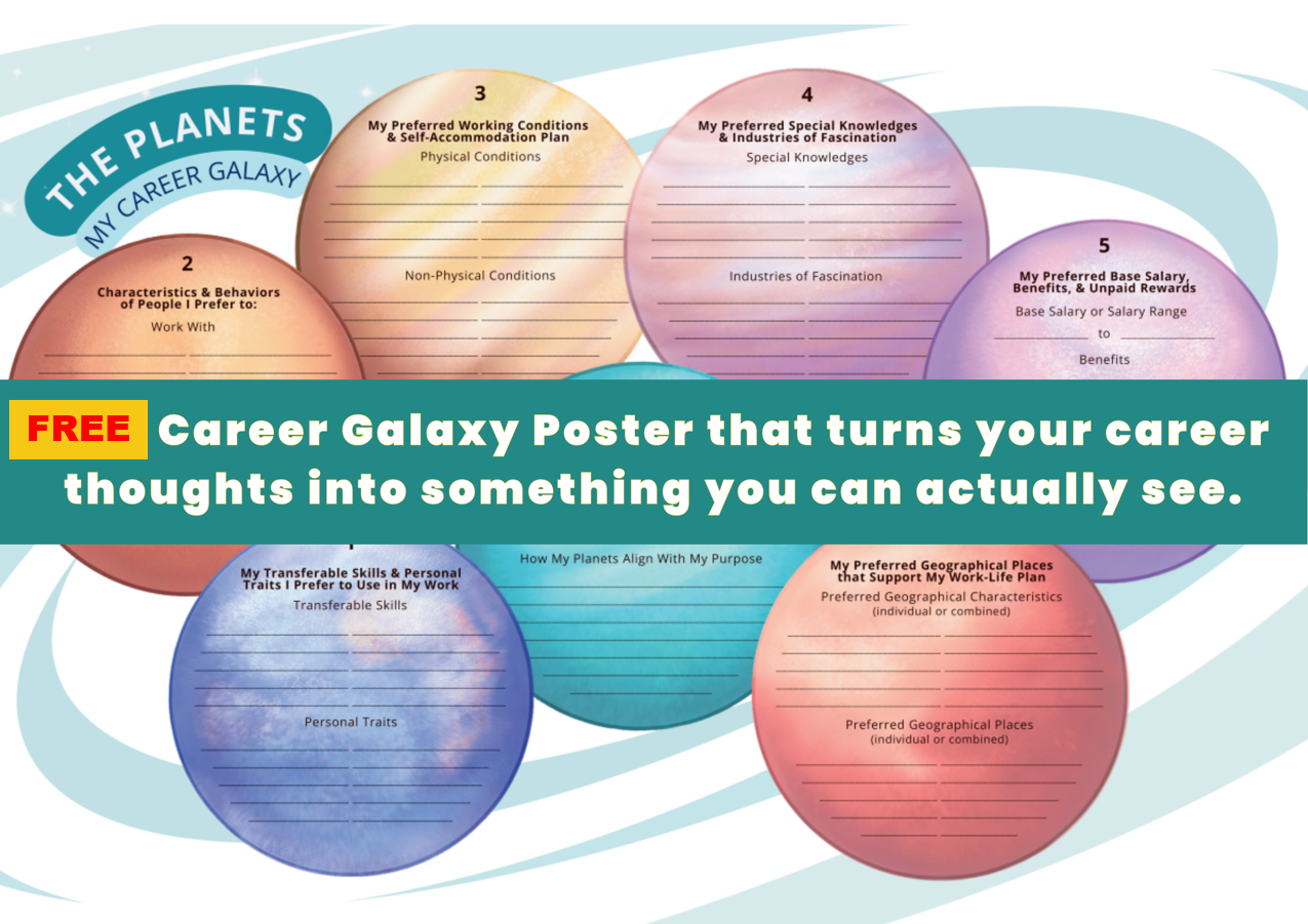 Unlock Your Career Galaxy EBOOK: A practical guide for adults and teens to understand what work fits them and make confident career decisions + Free Career Galaxy Poster