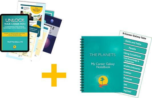 Recommended: Fillable EBOOK with Career Galaxy Poster AND Physical Notebook bundle